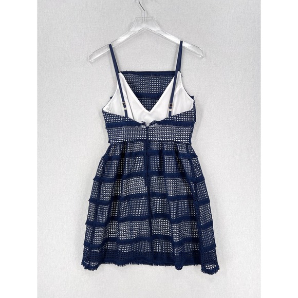 ANTHROPOLOGIE Hutch Crochet Dress Womens 0 Navy Blue Sleeveless Lace NWOT - Picture 3 of 15